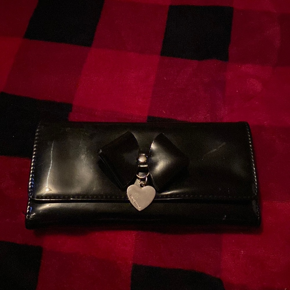 Nine West Black Faux Patent Leather Wallet